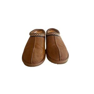 UGG Kids Tasman Slippers Chestnut Size 2 Suede & Sheepskin Indoor/Outdoor